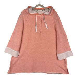 Soft Surroundings Just Beachy Pullover Size 2X Hoodie Peach Ivory